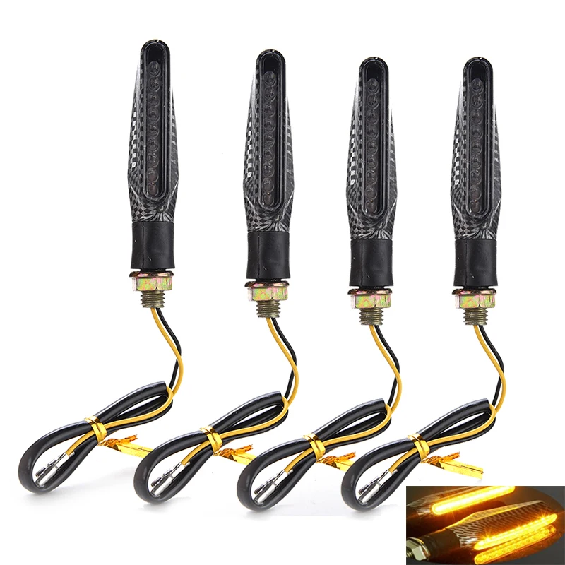 

1x Universal Motorcycle Carbon 12 LED Turn Signal Lamps Indicator Amber Light