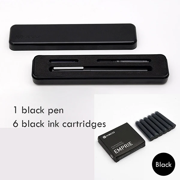 Black add black Xiaomi Mijia Kaco BRIO авторучка Цельнометаллический корпус ручки два способа орошения чернил оснащен Шмидтом поглотитель чернил - Цвет: Black add black