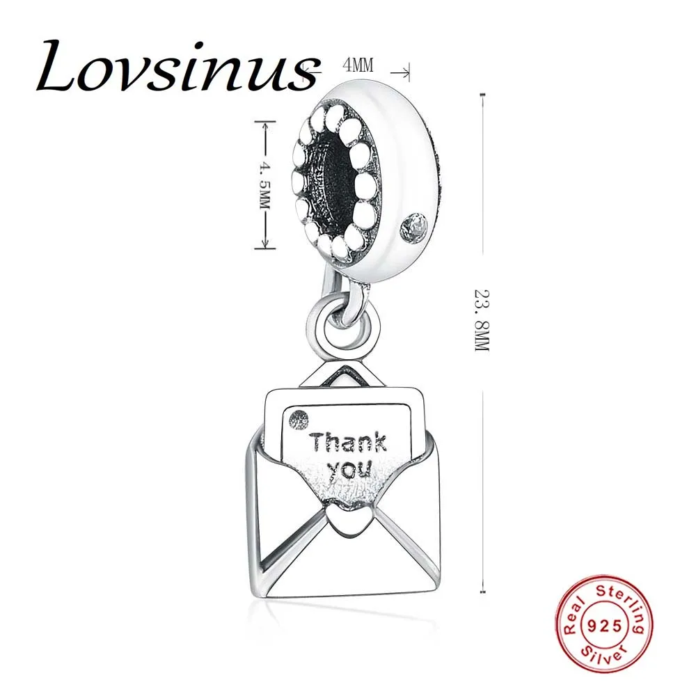 Подвеска для браслета из серебра 925 пробы с надписью Thank You | Украшения и