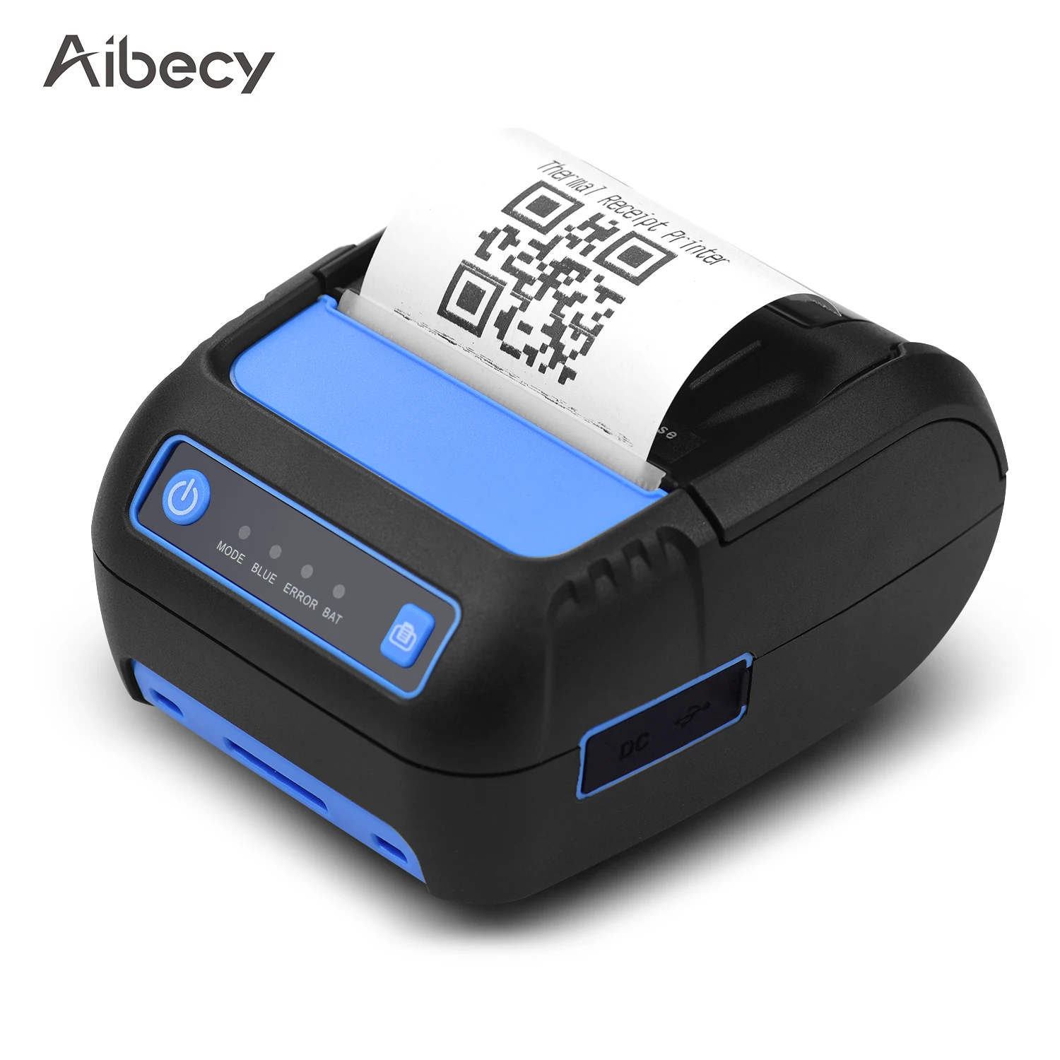 Aibecy портативный 58 мм Термопринтер принтер штрих кодов USB BT соединение
