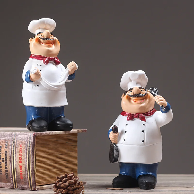 

Creative Resin Crafts Chef Statue Character Ornaments Figurine Decoration Bar Western Restaurant Cafe Cake Shop Decor Supplies