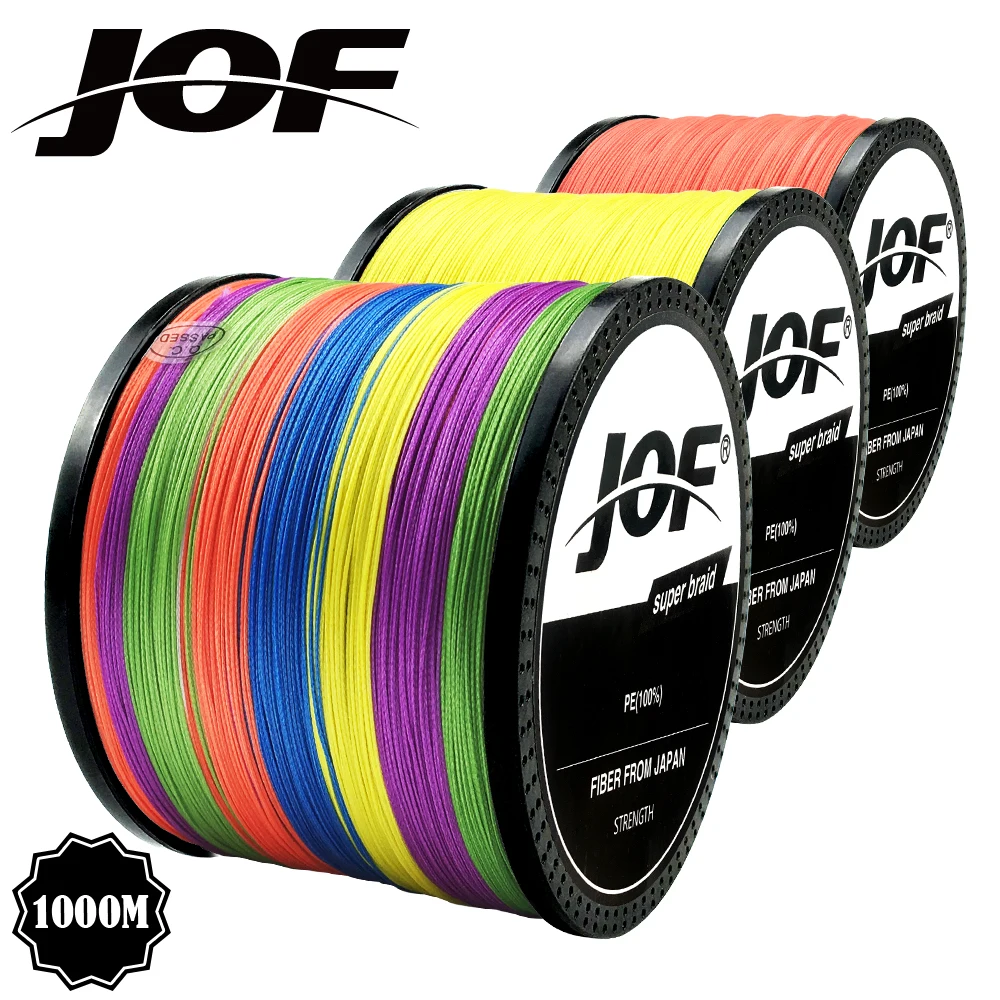 

JOF PE Braided Fishing Line 1000M 500M 300M 100M 8 Strands Multifilament Fishing Line Carp Fishing Wire 22-88LB