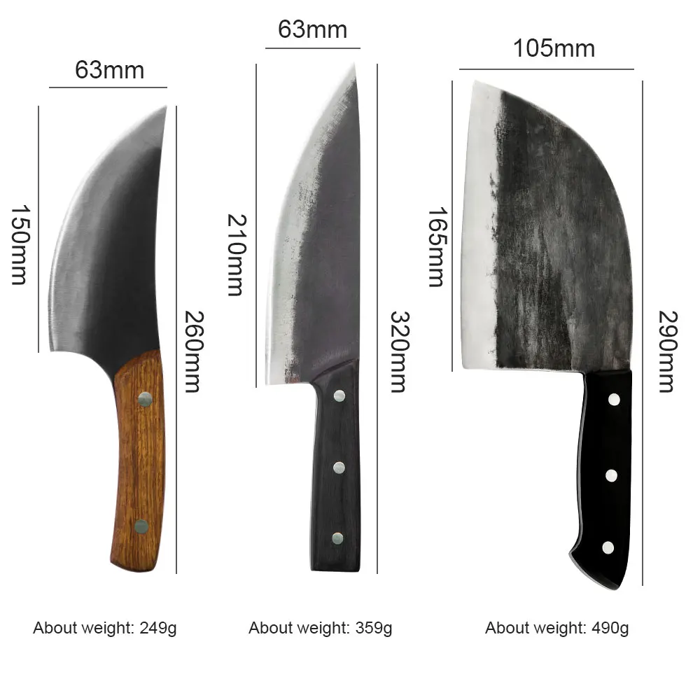 Полный набор ножей для шеф-повара Tang ручной работы кованые высокоуглеродистые