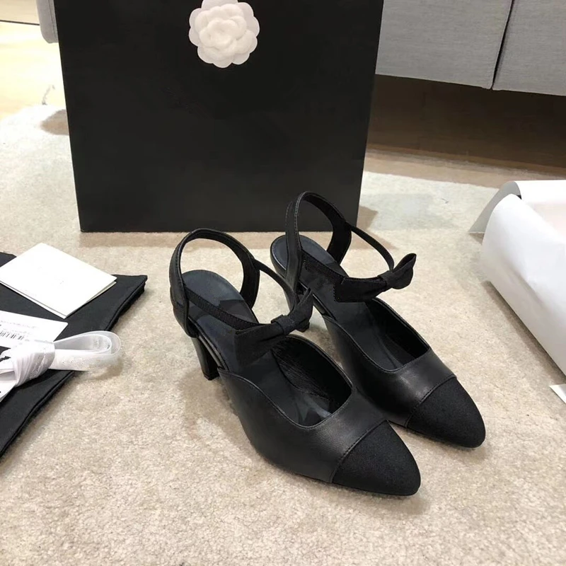 

prowow Front Bowknot Women Pumps Genuine Suede Leather Women Chunky HIgh Heels Shoes Mixed Color Dress Shoes