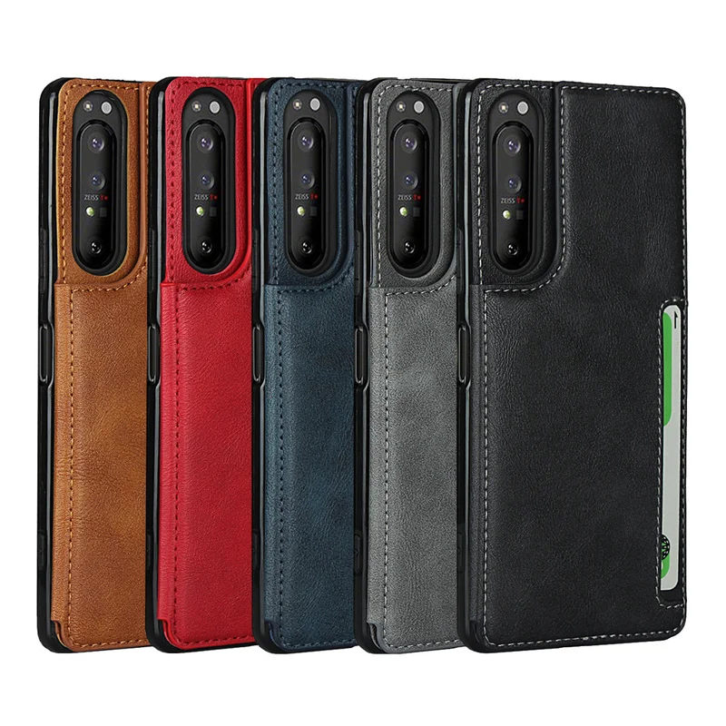 

Phone Case for Sony Xperia 1 II Case Cover with Lanyard Leather Soft Silicone Magnetic Flip Wallet Book Cover for Xperia 1 II