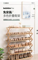 shoe rack folding multi layer simple household installation free bamboo shoe cabinet