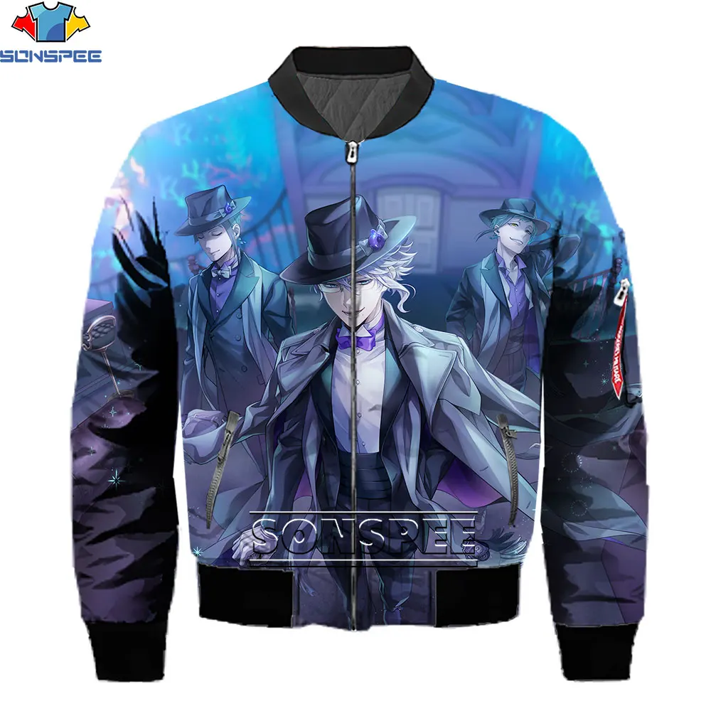 

SONSPEE Popular Anime Cool Boy Twisted wonderland Casual Thick Outwear Style Winter Jacket Woman Men Coat Male Parka Warm Tops