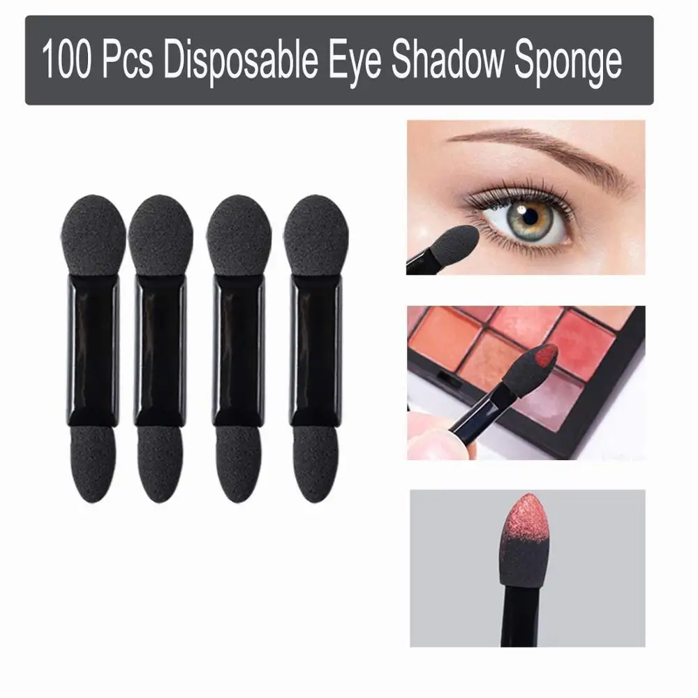 

1000Pcs Black Sponge Stick Eye Shadow Applicator Cosmetic Makeup Tools Double-head Eyeshadow Brush For Women Makeup Tool