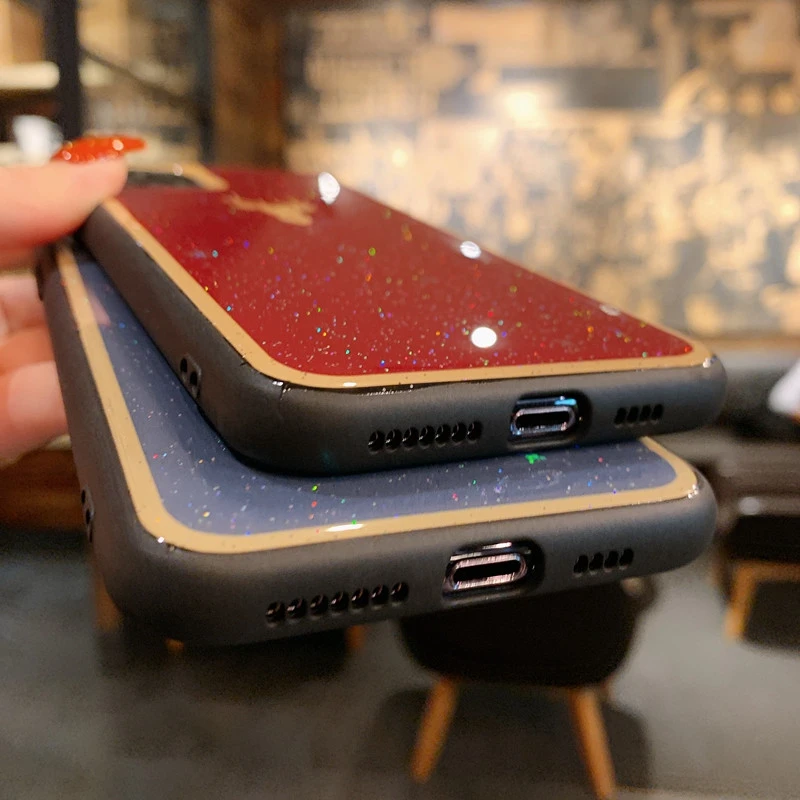 Блестящий блестящий чехол для телефона с изображением звезды оленя iPhone 6 6s 7 8 Plus X