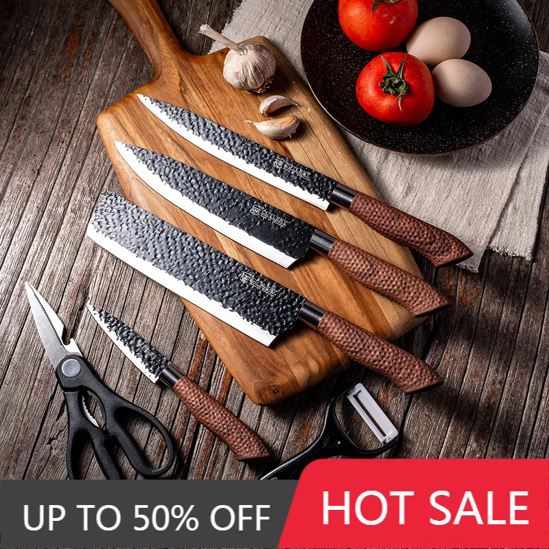 

Европейский стиль, кухонные ножницы для резки, ножи для чистки, 6 шт. в наборе, универсальный кухонный нож для нарезки рыбы, мяса, резки овощей...