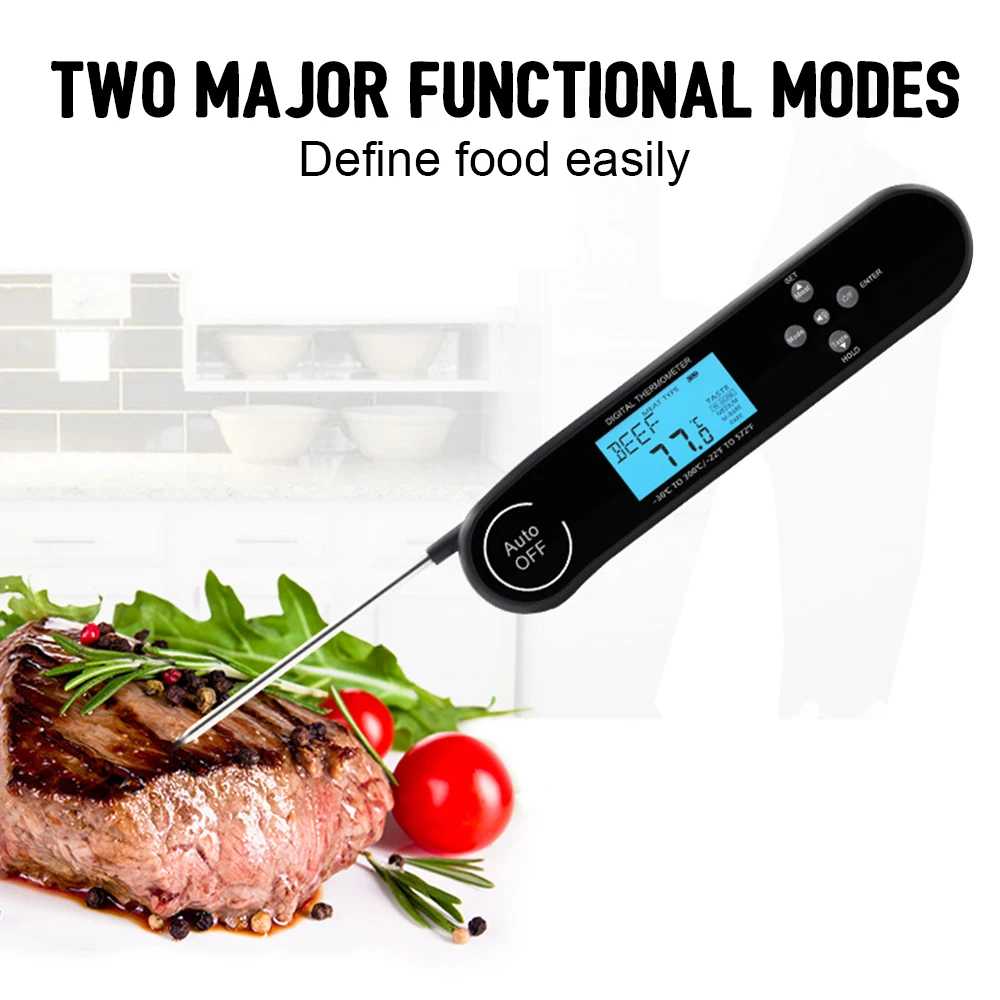 

Digital Food Cooking Thermometer Instant Read Meat Temperature Thermometer with Touchable Button Kitchen BBQ Meat Probe