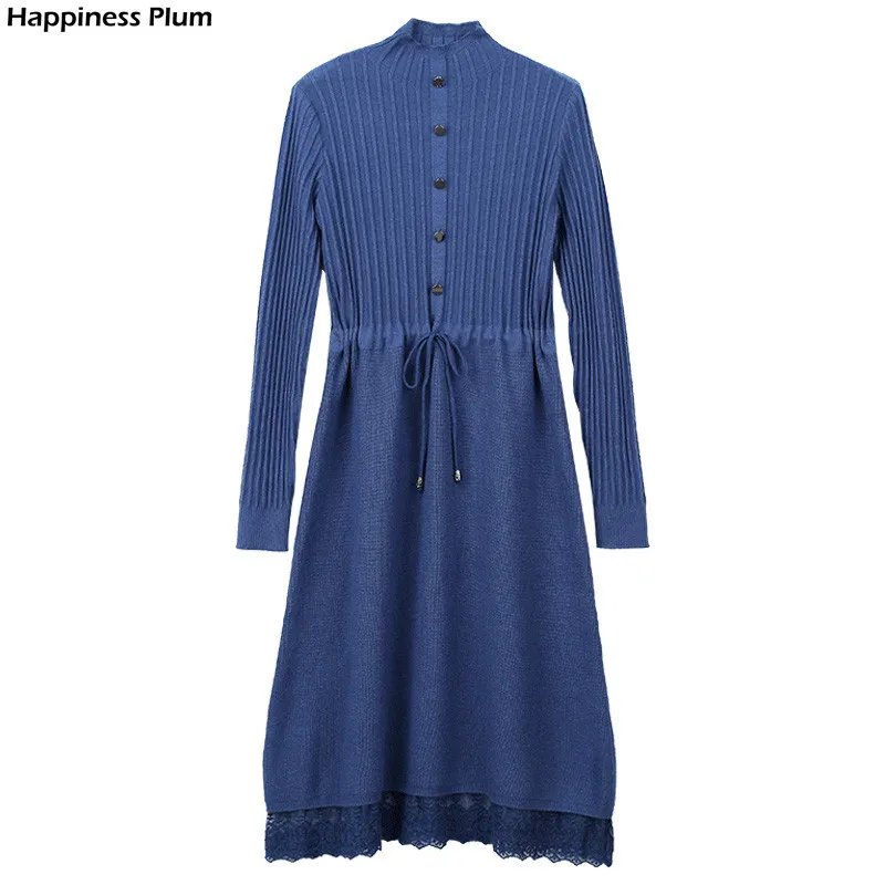 

New Fashion 2020 Autumn Winter Women Long Sweater Dress Pullovers Warm Knitted Sweaters Pullover Dresses Lady