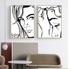 Черно-белая подвесная картина с изображением женщины плача, постер на холсте, картина, настенное искусство, украшение для гостиной и дома