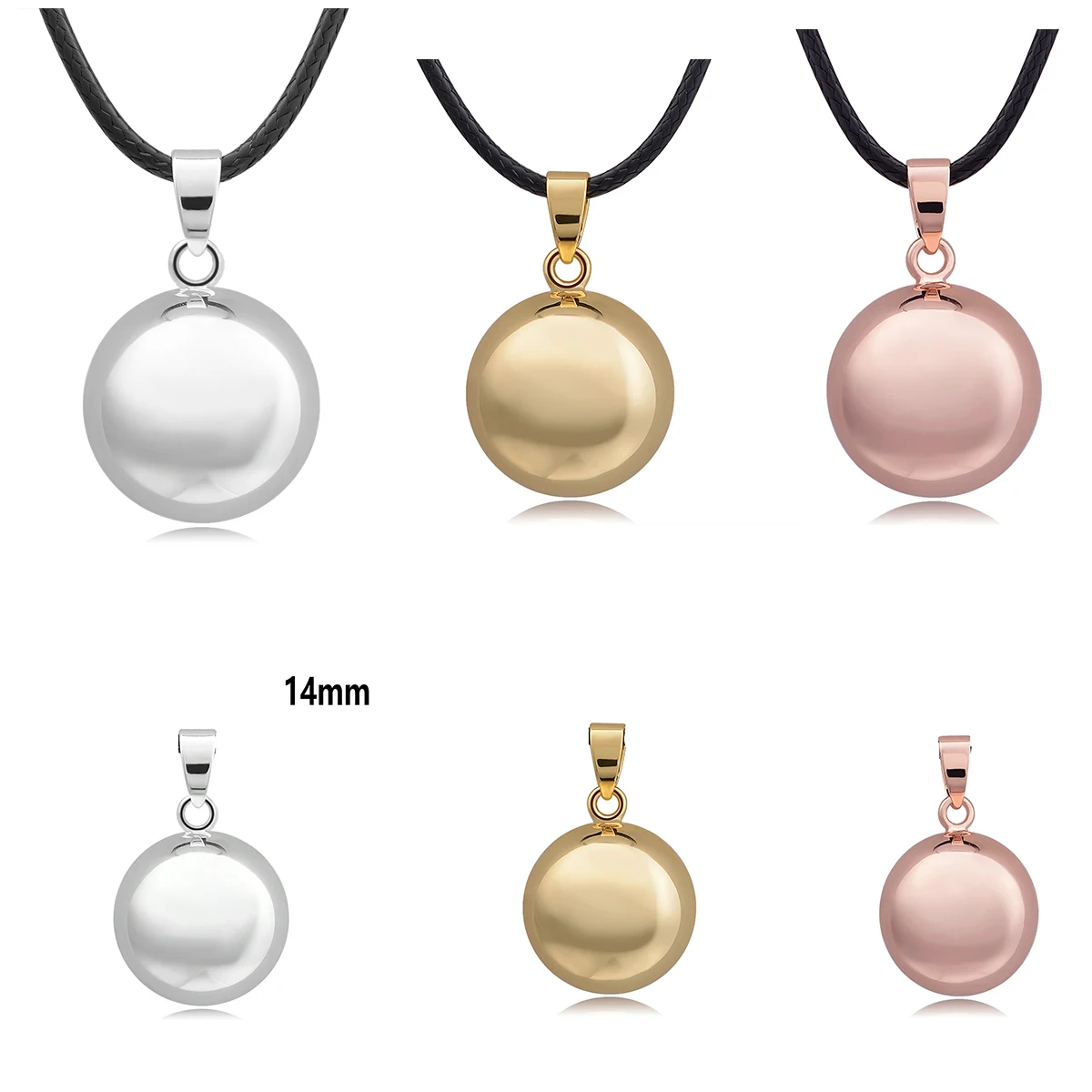 

Eudora 14/16mm Harmony Bola Ball Copper Metal Chime Ball Pendant Baby Angel Caller Bola Pendants Jewelry 5pcs / lot Wholesale