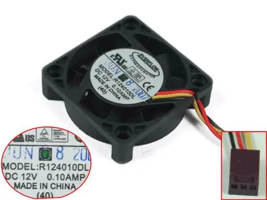 Everflow R124010DL DC 12V 0.10A 40x40x10 мм 3-Провода Сервер вентилятор охлаждения | Компьютеры и