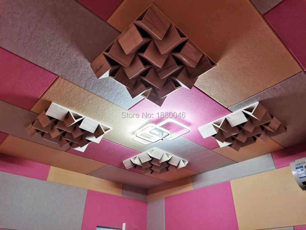 

2021 деревянный восковой лак Trigonum, деревянная диффузионная обработка для записи студии, 3D акустический звуковой диффузор, обработка абсорбци...