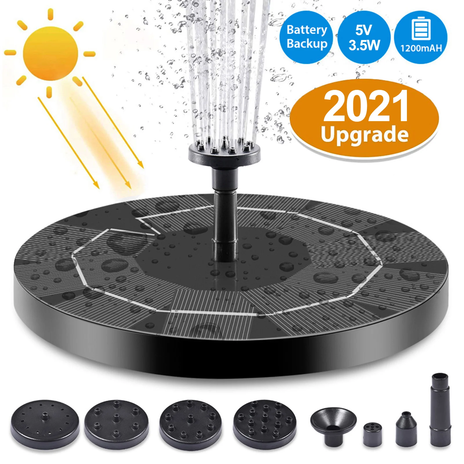 

Плавающий Солнечный фонтан, садовый водный фонтан, украшение для бассейна, пруда, фонтан с питанием от солнечной панели, водяной насос для у...