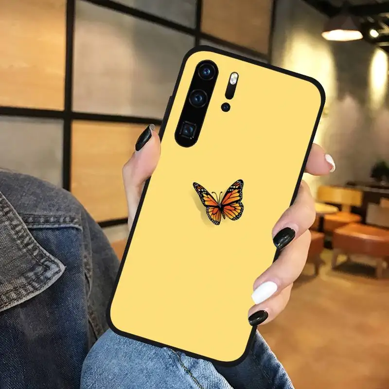

Cute butterfly blue Phone Cases Funda For Huawei P9 P10 P20 P30 Lite 2016 2017 2019 plus pro P smart