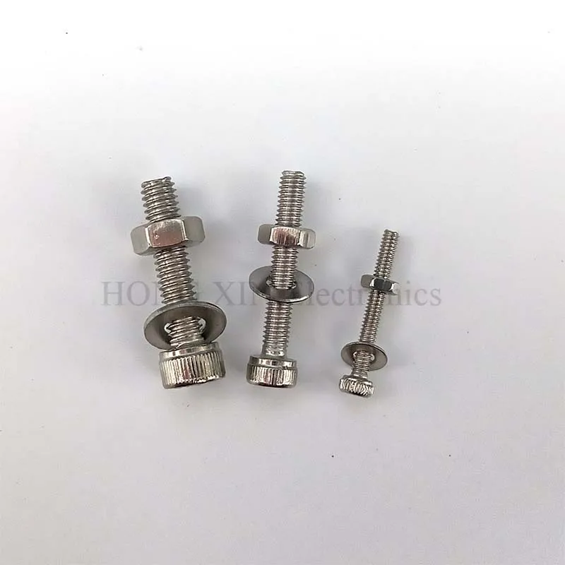 1080pcs bolt kit Stainless Steel Screw M2/M3/M4 Hex Socket Bolt and Nuts Washers with Wrench Set | Обустройство дома