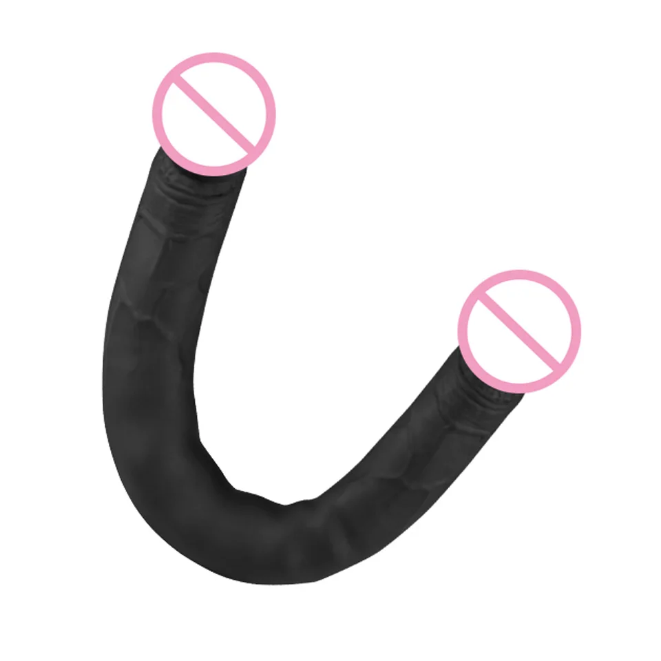 Двуглавый реалистичный фаллоимитатор жидкий силиконовый пенис двухслойный