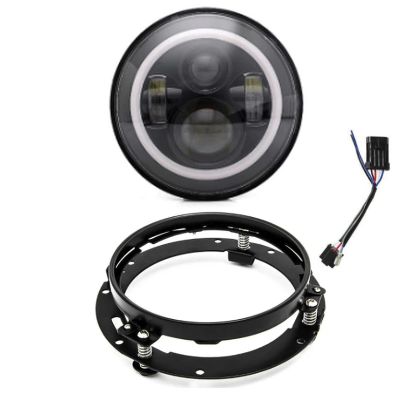 7-дюймовая светодиодный ная фара с комплектом для преобразования ангельских глаз