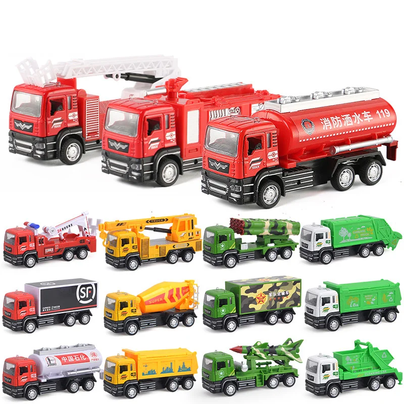 

Children's pull back alloy car simulation double door fire rescue fire sprinkler model boy toy