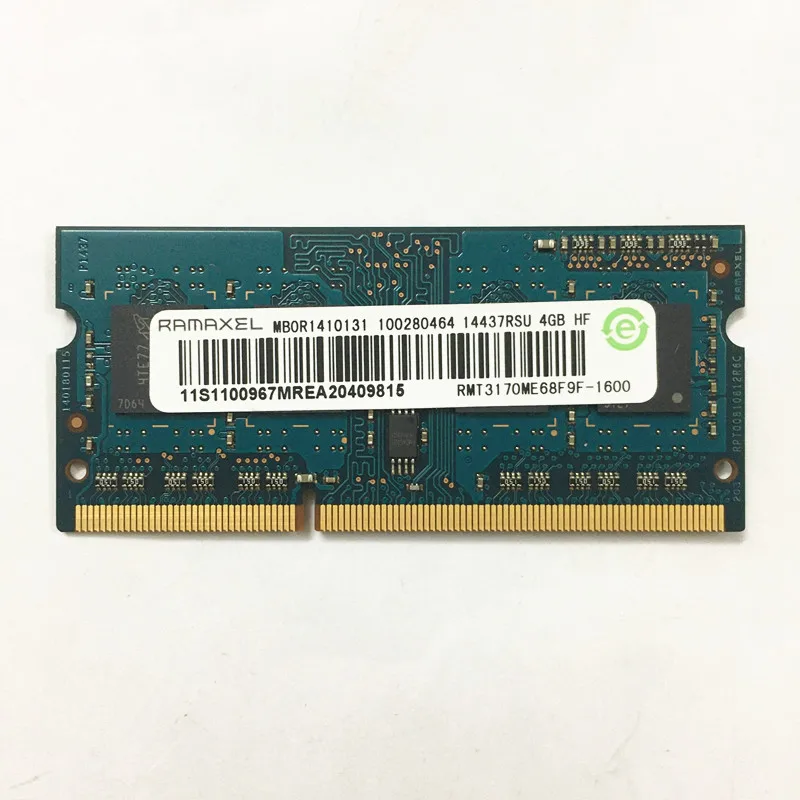 RAMAXEL DDR3 ОЗУ 4 Гб 1Rx8 PC3L 12800S 11 1600 МГц памяти ноутбука|Оперативная память| |