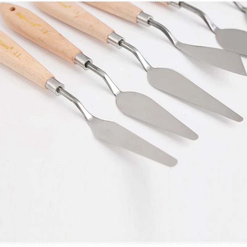 

20pcs Wood handle Oil Paint Scrapers Metal Spatula Set Art Craft Perfect Artist Painting Accessories Calligraphy Palette Spatula