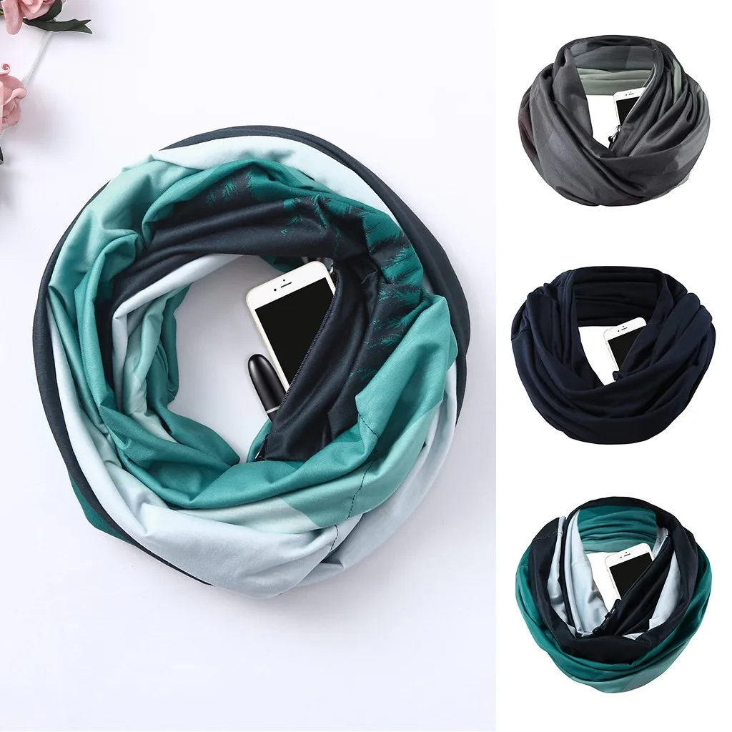 Женский шарф на молнии теплый короткий с карманами шарфы для пары|Женские шарфы| |