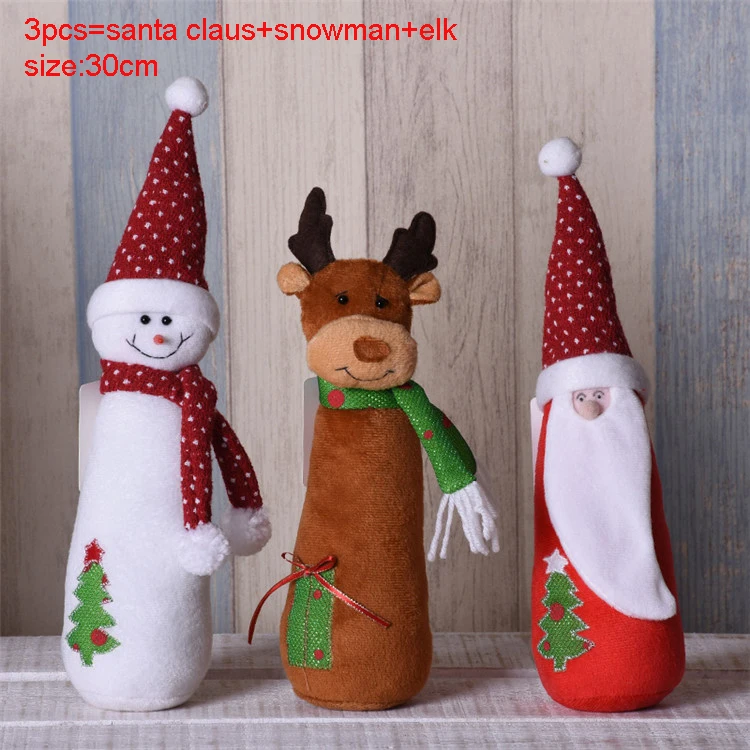 3pcs 260 Рождественские украшения, выдвижные фигурки-подставки, 3 шт., Санта Клаус+ Снеговик+ лось, Рождественские куклы, аксессуары для украшения дома и офиса - Цвет: 3pcs 260