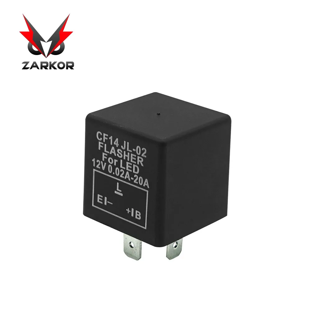 Zarkor 3 PIN Universal Adjustable Frequency LED Blinker Flasher Relay Fix Turn Signal Hyper Flash Issue CF14 12V 0.02-20A | Автомобили и