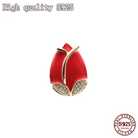2021 new tulip brooch fashion personality gold crystal flower small collar high quality womens brooch brooch jewelry luxury