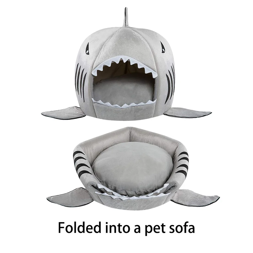 Dozzlor Shark Cat House Bed Basket Pet Sleeping Cats Nest Mat Sleep Bag Small Medium Dog Blanket Lounger For Animal | Дом и сад