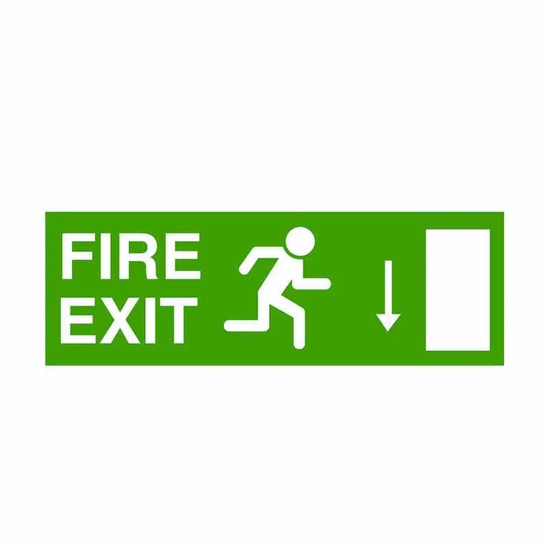 Горячая новинка на автомобильный стикер FIRE EXIT DOWN право виниловые наклейки царапины водонепроницаемые мотоцикл PVC 15CM*5CM.