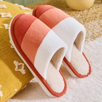 wholesale women home slippers winter warm shoes plush flat indoor cotton shoes non slip unisex men slippers zapatillas mujer