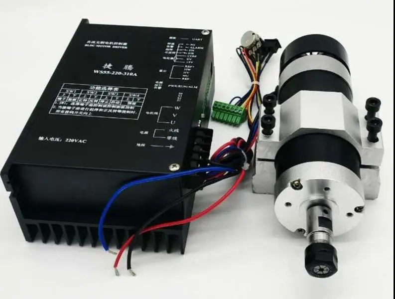 ER11 600 Вт бесщеточный шпиндель высокоскоростной с воздушным охлаждением прямая
