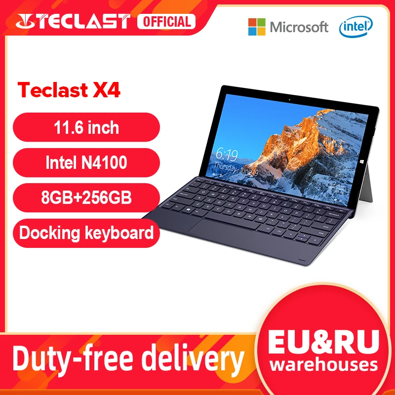 Teclast X4 планшет с 10 1-дюймовым дисплеем процессором Intel Gemini Lake N4100 ОЗУ 8 Гб ПЗУ 11 6 ГБ