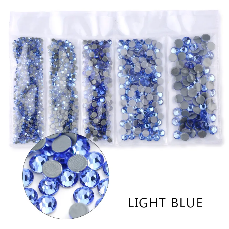 light blue AAA SS6-SS30 смешанный размер 1200 шт./лот исправление хрусталя и искусственного алмаза стекло высокого качества кристаллы и камни для одежды DIY Стразы - Цвет: light blue
