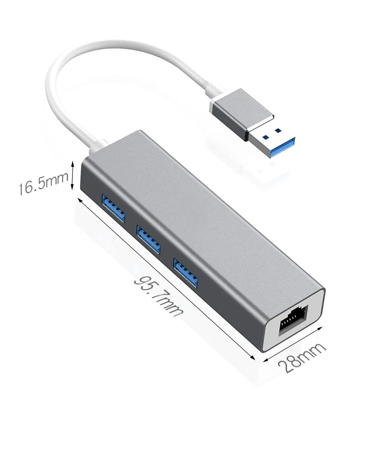 Usb-концентратор Мульти USB 3,0 usb-хаб высокоскоростной 3 порта с usb-кабелем RJ45 сетевая карта для ПК ноутбука Компьютерные аксессуары
