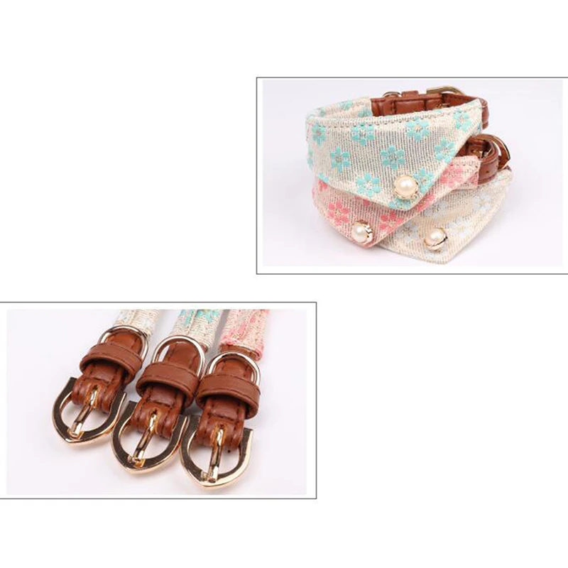 Модный милый нагрудник из искусственной кожи с цветочным принтом для домашних