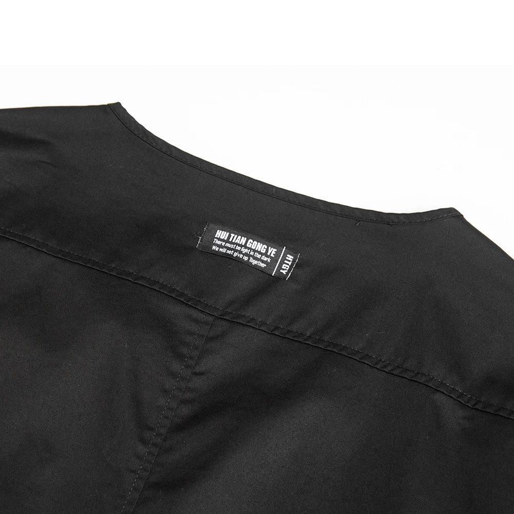 Techwear куртка мужская карго черная модная Верхняя одежда с несколькими карманами