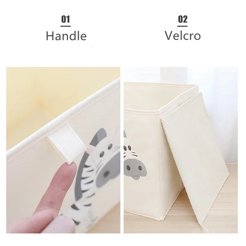 Cube Kids Toys Storage Box Fabric Bins Children Clothes Shoes Container Cartoon Animals Sundries Collections |
