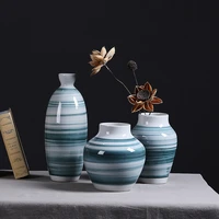 simple blue and white ceramic vase for living room modern creative flower pot table decoration handcraft