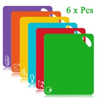 6 pcs pp plastic classification cutting board dot non slip classification cutting board easy clean resistant to cutting wear