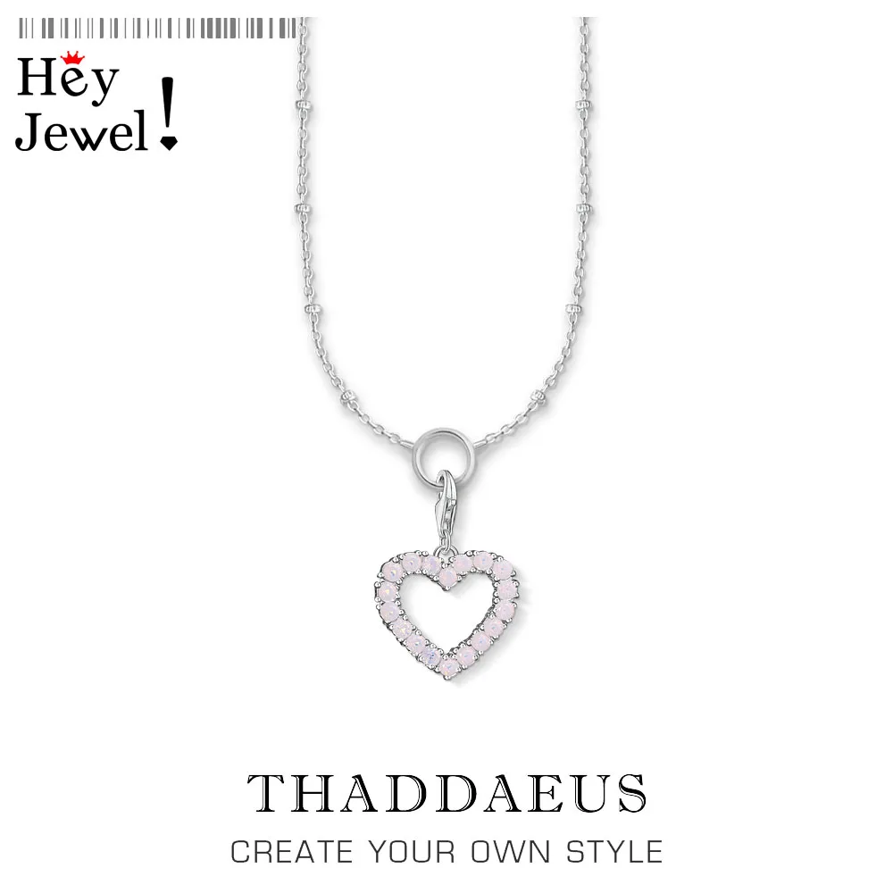 Ожерелье с подвеской в виде РОЗОВОГО СЕРДЦА модное Очаровательное ожерелье из
