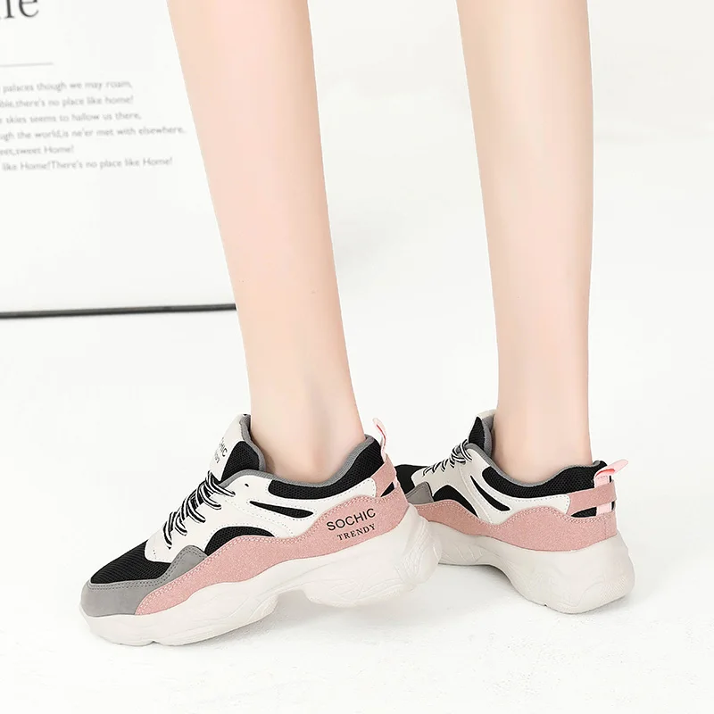 Женские дышащие кроссовки на платформе Повседневные Удобные зеленого или