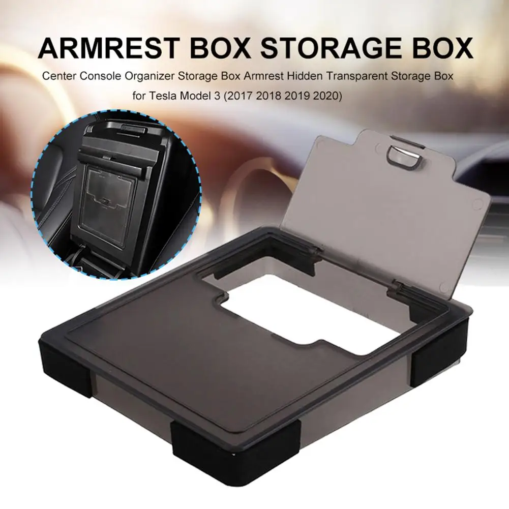 

Автомобильный Органайзер центральной консоли, коробка для хранения, подлокотник, скрытый прозрачный контейнер для хранения для Tesla Model 3 (2017 ...