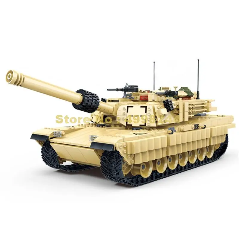 Gudi 2155 шт. военный боевой танк m1a2 ww2 солдаты abrams армейская война строительные блоки