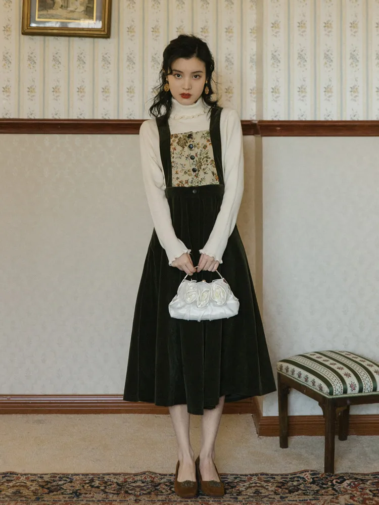 

Женский комплект из 2 предметов, зимний свитер + платье на бретелях, 2019