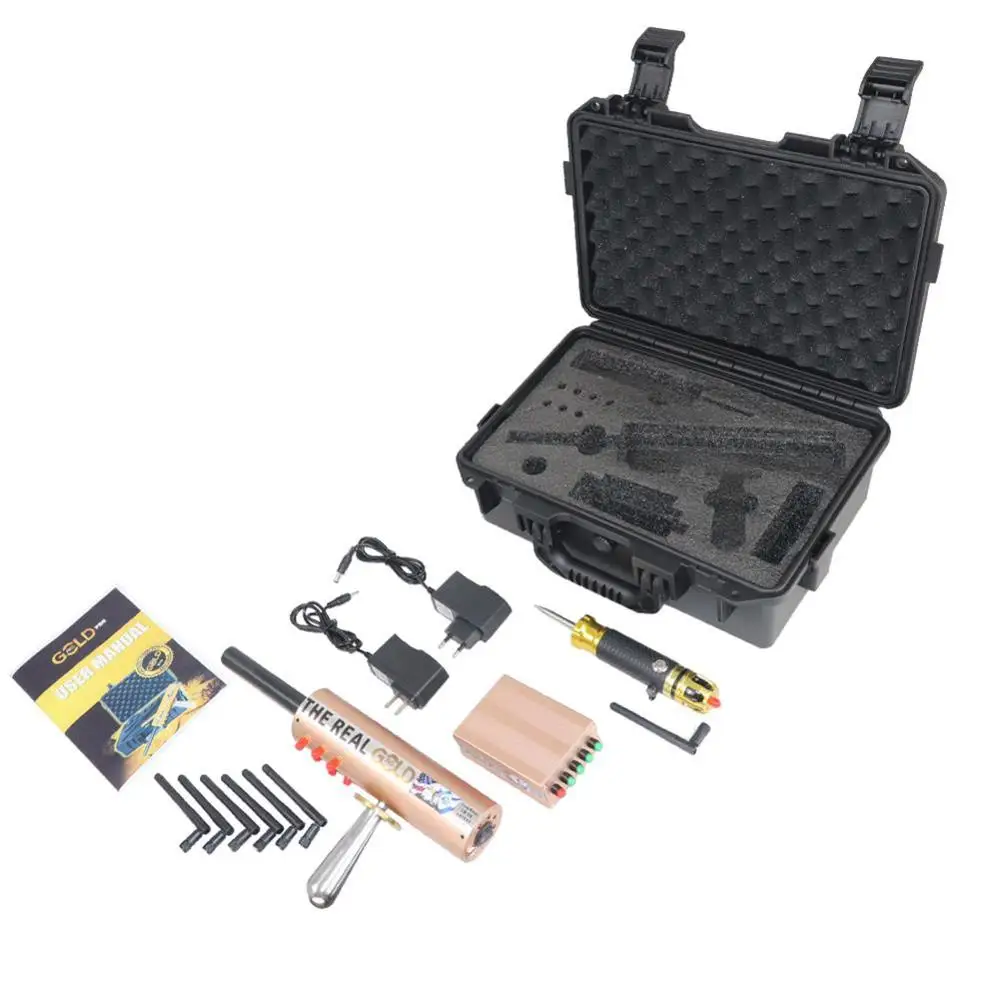 

2019 Newest Version The Real Gold AKS Long Range Gold Detector 6 Antennas Plastic Carry Case for Gold Silver Gem Diamond